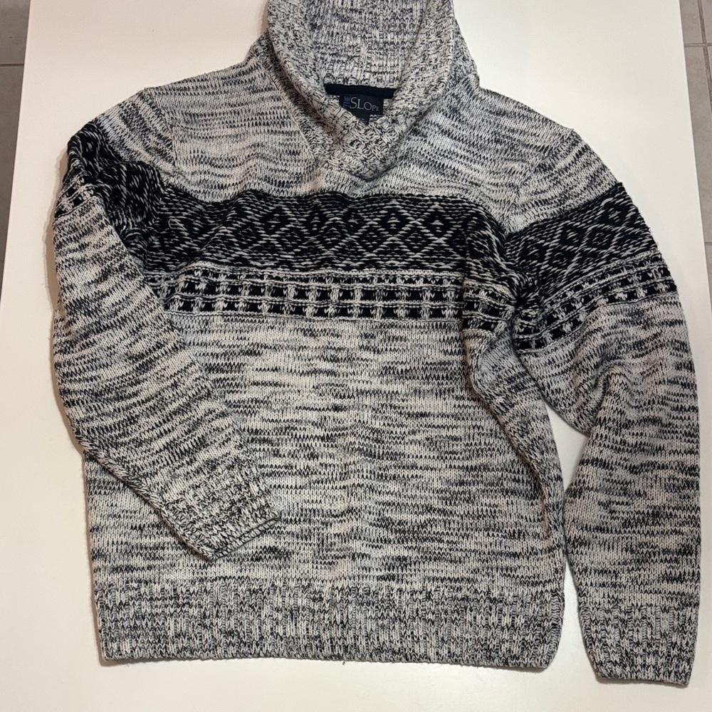 Men's Black and Gray theslope  winter Sweater